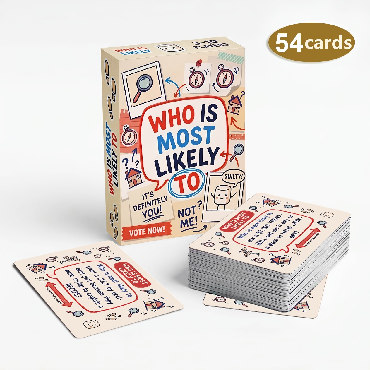 Board Game Quiz - 54 بطاقة أسئلة مختارة من نوع