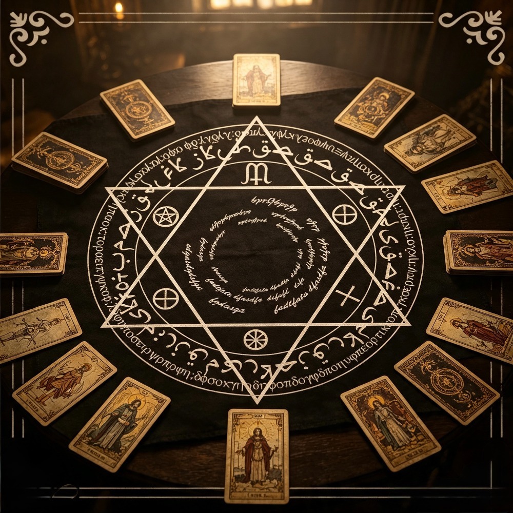 قماش طاولة التاروت مربع الشكل  - مراجعة Board Game Vintage وسعره